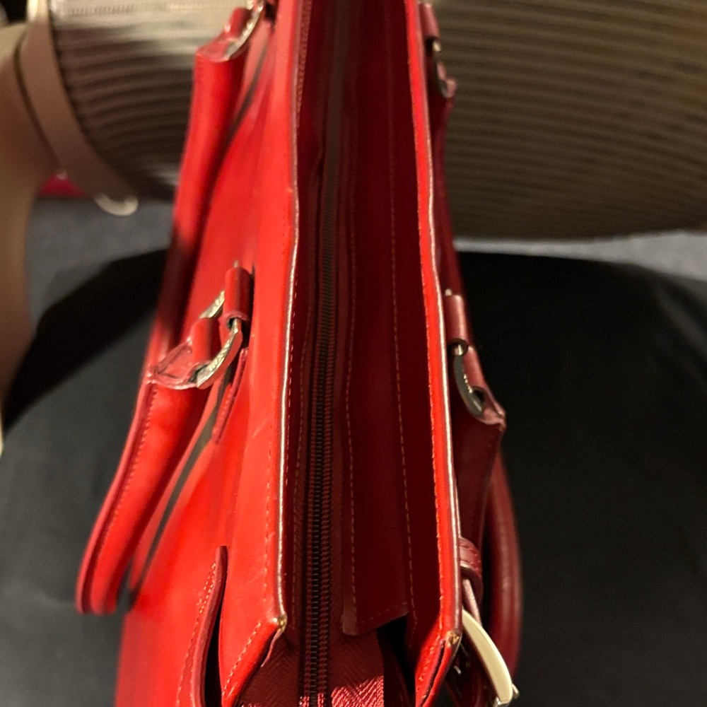 CBK Franklin Covey Deep Red Leather Tote - Picture 8 of 13